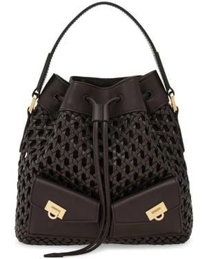 Ferragamo Multipocket Bucket Bag - Black