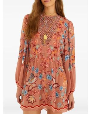 FARM Rio Floral-Print Blouse - Red