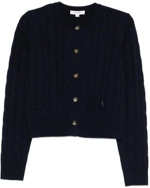 Sporty & Rich Cable-Knit Button Cardigan - Blue