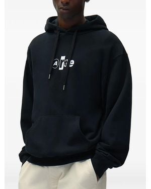 Arte' Collage Logo-Print Hoodie - Blue