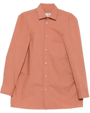MM6 by Maison Margiela Logo-Embroidered Pocket Shirt - Pink