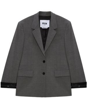 MSGM Single-Breasted Blazer - Black