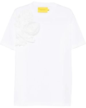 Marques'Almeida Flower-Appliqué T-Shirt - White
