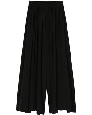Maurizio Mykonos Wide-Leg Silk Pants - Black