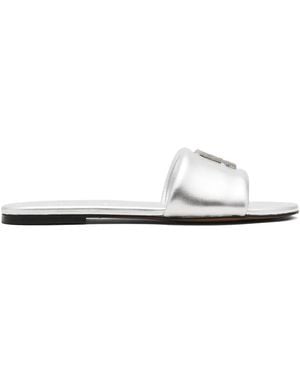Marc Jacobs Sandalias Metalizadas De Piel - Blanco