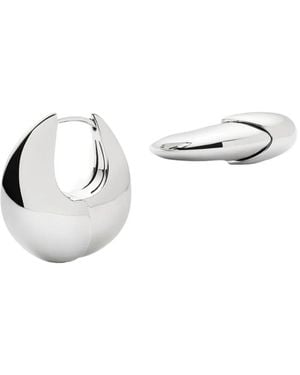 Missoma Orecchini A Cerchio Sculptural Pebble - Bianco