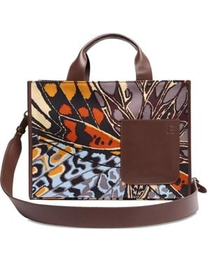 Inoui Edition Satchel-Tasche Mit Schmetterling-Print - Braun