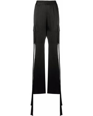 Balmain Pantalones De Satén Estilo Cargo - Negro