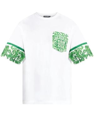 Dolce & Gabbana T-Shirt Mit Majolica-Print - Grün