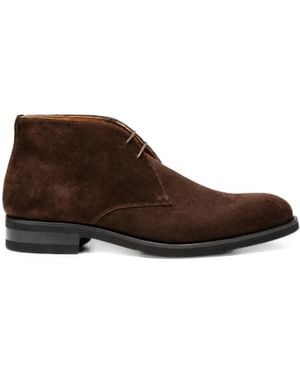 Testoni Lace-Up Suede Boots - Brown