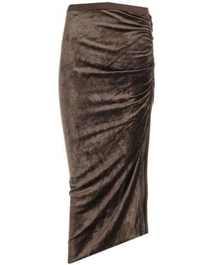 Rick Owens Gonna Svita Con Ruches - Marrone
