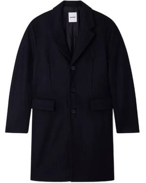 Sandro Manteau Boutonné À Empiècements Matelassés - Blue