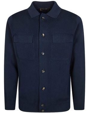 FILIPPO DE LAURENTIIS Veste En Maille À Poches Poitrine - Blue