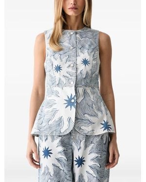 Never Fully Dressed Sun-Print Waistcoat - Blue