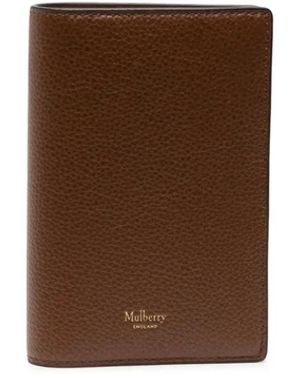 Mulberry Logo-Stamp Leather Passport Case - Brown
