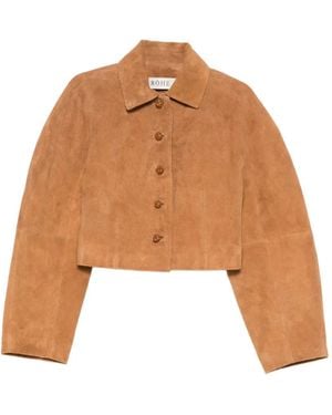 Rohe Cropped Suede Jacket - Natural