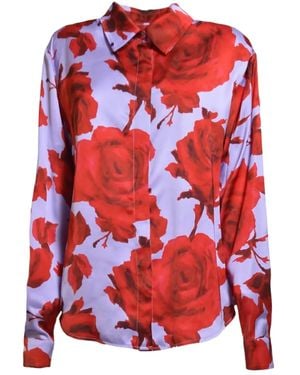 MSGM Chemise À Fleurs - Red