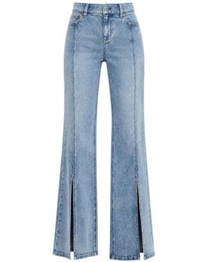 Alice + Olivia Jean Évasé À Détails De Coutures Et Ourlet Fendu - Bleu