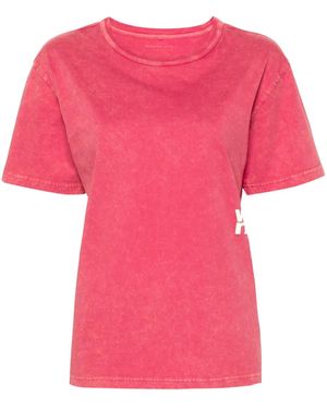 Alexander Wang Logo-Print Faded-Effect T-Shirt - Pink