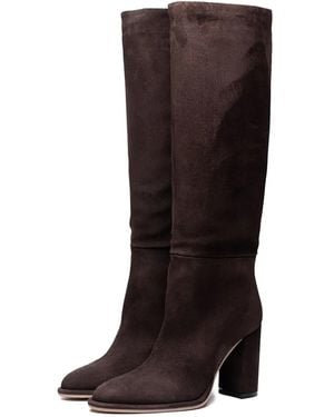 Poche Paris Pointed-Toe Boots - Brown