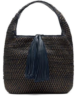 Lottusse Noodbag Woven Leather Tote Bag - Black