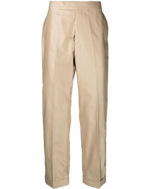McQueen Mid-Rise Straight-Leg Trousers - Natural