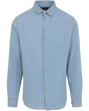 Giorgio Armani Long-Sleeved Shirt - Blue
