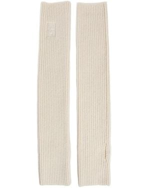TOTEME Ribbed Logo Gloves - White