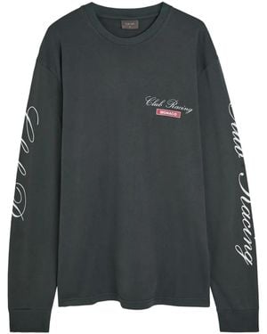 Club 1984 Racing-print Long-sleeve T-shirt - Grey