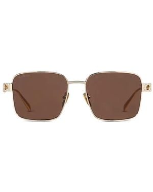 Gucci Logo Square-Frame Sunglasses - Metallic