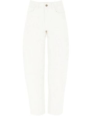 iBlues High-Rise Barrel-Leg Trousers - White