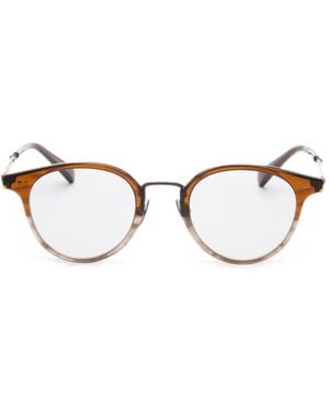 Garrett Leight Marmont Combo C Round-Frame Glasses - Brown