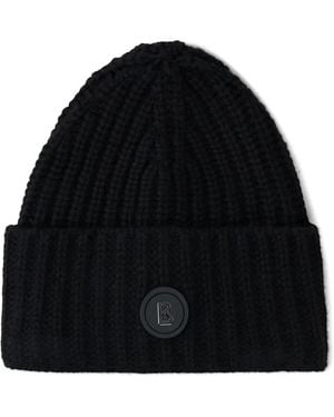 Bogner Kilian Ribbed Logo-Patch Beanie Hat - Black