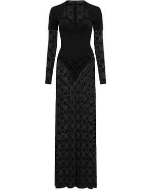 Marine Serre Layered Jersey Catsuit - Black