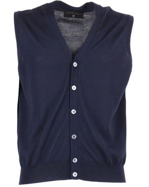 FILIPPO DE LAURENTIIS Buttoned Vest - Blue