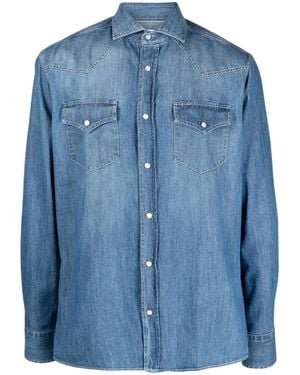 Brunello Cucinelli ボタン デニムシャツ - ブルー