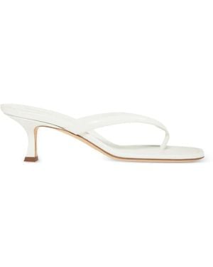 Manolo Blahnik Sandalias Paterno Con Tira Entre Los Dedos - Blanco