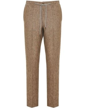 Corneliani Drawstring Linen Pants - Natural
