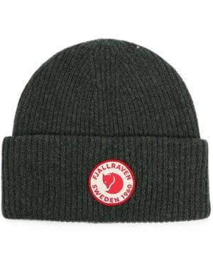 Fjallraven 1960 Logo-Patch Beanie Hat - Green