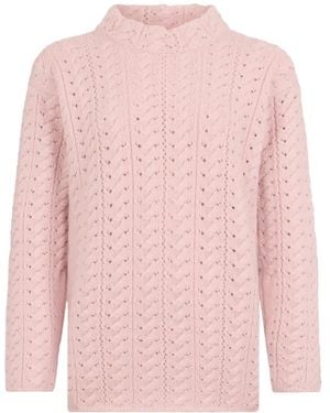Moorer Pull Lidia En Maille Pointelle - Rose