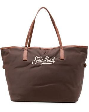 MC2 Saint Barth Logo-Embroidered Tote Bag - Brown