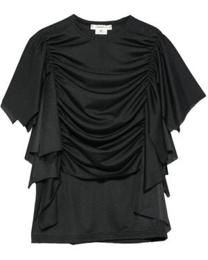 Comme des Garçons Ruched Ruffled Blouse - Black