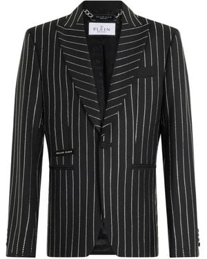 Philipp Plein Jacquard Blazer Lord-Fit Strass - Black