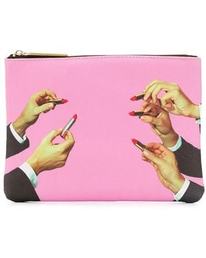 Seletti X Toiletpaper 'Lipsticks' Kosmetiktasche - Pink