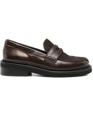 Maje Loafer Mit Logo-Schild - Schwarz