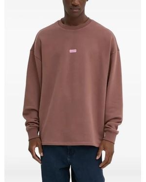 HUGO Logo-Print Sweatshirt - Brown