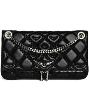 Zadig & Voltaire Rock Ii Quilted-Effect Chain-Strap Satchel - Black