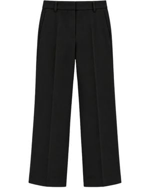 Liviana Conti Paul Pressed-Crease Wide-Leg Trousers - Black