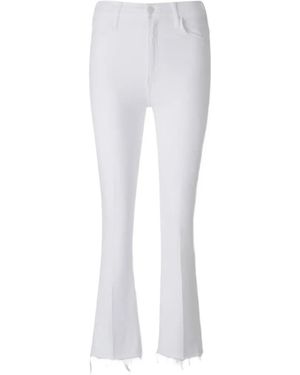 Mother The Hustler Ankle-Fray Jeans - White
