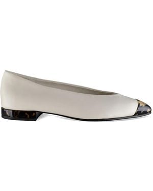 Loro Piana Bailarinas Rebecca Con Efecto Carey - Blanco